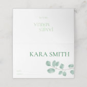Eucalyptus Modern Wedding Guest Place Card Plaatskaartje (Buitenkant ongevouwen)