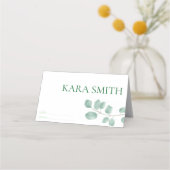 Eucalyptus Modern Wedding Guest Place Card Plaatskaartje (Voorkant)