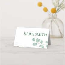 Eucalyptus Modern Wedding Guest Place Card