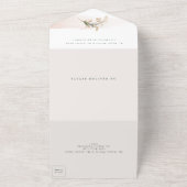 Eucalyptus | Moderne Abstracte FUnKy Wreath Weddin All In One Uitnodiging (Buitenkant)