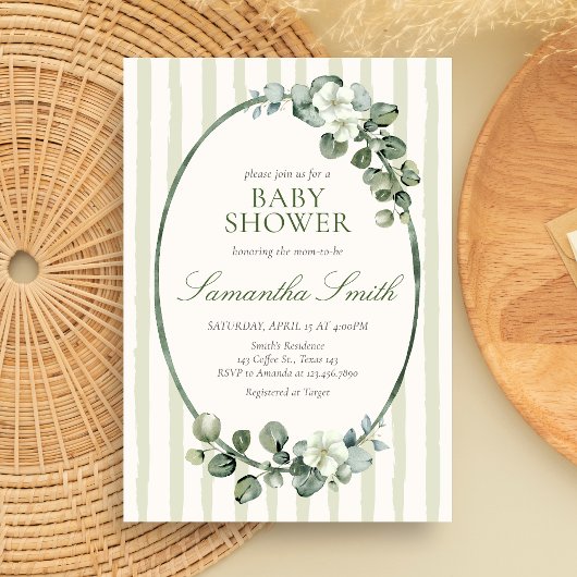 Eucalyptus Moderne Baby Shower Kaart