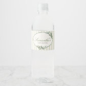 Eucalyptus Moderne Baby Shower Waterfles Etiket (Voorkant)