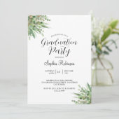 Eucalyptus Moderne Calligrafie GraduPartij Kaart (Staand voorkant)