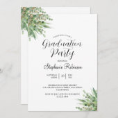 Eucalyptus Moderne Calligrafie GraduPartij Kaart (Voorkant / Achterkant)