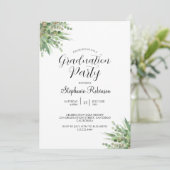 Eucalyptus Moderne Calligrafie GraduPartij Kaart (Staand voorkant)