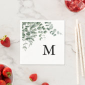 Eucalyptus Moderne Calligrafie Monogram Huwelijk Servet (Insitu)