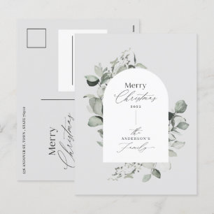 Eucalyptus moderne elegante eenvoudige botanische  feestdagenkaart