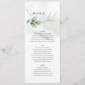 Eucalyptus moderne eucalyptusbruiloft menu (Voorkant)