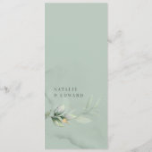 Eucalyptus moderne eucalyptusbruiloft menu (Achterkant)