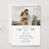 Eucalyptus Moderne foto bruiloft uitnodiging (Voorkant)