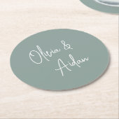 Eucalyptus | Moderne handgeschreven bruiloft voor Ronde Kartonnen Onderzetter (Gebogen)