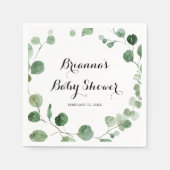 Eucalyptus moderne kalligrafie Baby shower servett Servet (Voorkant)