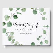 Eucalyptus moderne kalligrafie bruiloft gastenboek (Voorkant)