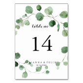 Eucalyptus moderne kalligrafie bruiloft kaart (Voorkant)