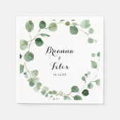 Eucalyptus moderne kalligrafie bruiloft servet (Voorkant)