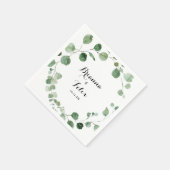 Eucalyptus moderne kalligrafie bruiloft servet (Hoek)