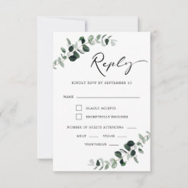 Eucalyptus Moderne kalligrafie Maaltijden Bruiloft RSVP Kaartje