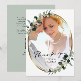 Eucalyptus Moderne kalligrafie QR code Wedding dan Bedankkaart