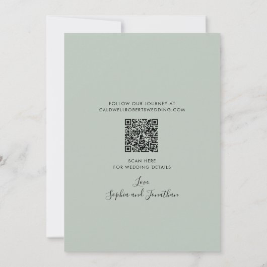 Eucalyptus Moderne kalligrafie Sage Wedding Save The Date (Achterkant)