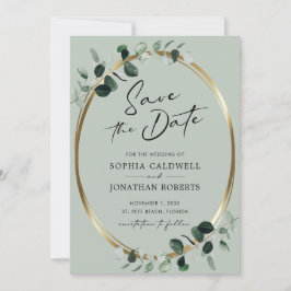 Eucalyptus Moderne kalligrafie Sage Wedding Save The Date
