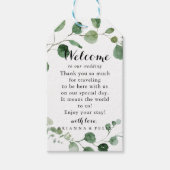 Eucalyptus Moderne kalligrafie Welkomstcadeau Cadeaulabel (Voorkant)