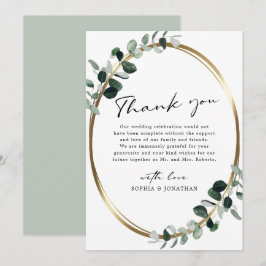 Eucalyptus Moderne kalligrafie Witte sage bruiloft Bedankkaart