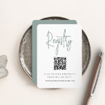 Eucalyptus | Moderne kwaliteitscontrolecode voor s Informatiekaartje<br><div class="desc">Pas deze kleine bijsluitkaart aan met een aangepaste QR-code en uw registerwebsite om gasten naar uw register voor bruidjes of bruiloft te verwijzen. Deze kaart is ontworpen om aan te sluiten bij onze moderne handgeschreven bruiloft en gebeurtenisuitnodigingen voor scripts. Deze kaart is ideaal voor het opnemen met uw vrijgezellenfeest-, baby...</div>