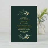 Eucalyptus moderne minimale elegante bruiloft groe folie uitnodiging (Staand Voorkant)