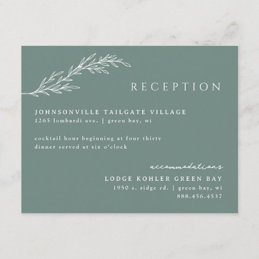 Eucalyptus Moderne Stenciled Botanische Details Informatiekaartje (Voorkant)