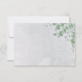 Eucalyptus Moderne Trouwaccommodatie Details RSVP Kaartje (Achterkant)