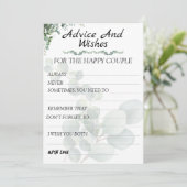 Eucalyptus Moderne Trouwadvies en Wensen Advieskaart (Staand voorkant)