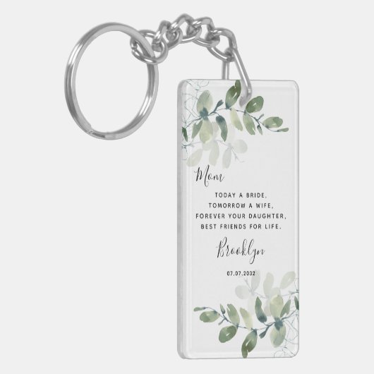 Eucalyptus Moeder van de bruidbruidsgift Sleutelhanger (Voorkant Links)