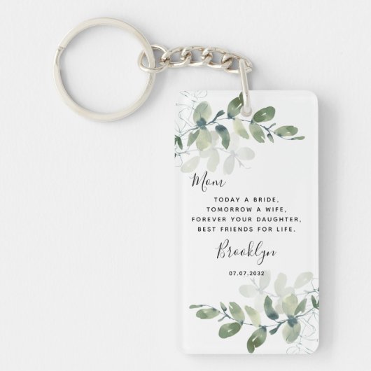 Eucalyptus Moeder van de bruidbruidsgift Sleutelhanger (Voorkant)