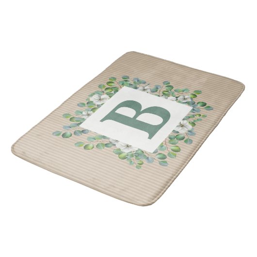 Eucalyptus Monogram Bath Mat (Gekanteld)