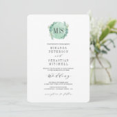 Eucalyptus Monogram Botanical Weddenschap, vers Kaart (Staand voorkant)