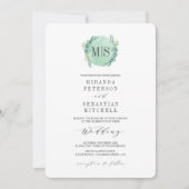 Eucalyptus Monogram Botanical Weddenschap, vers Kaart (Voorkant)