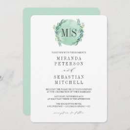 Eucalyptus Monogram Botanical Weddenschap, vers Kaart