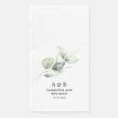 Eucalyptus Monogram Botanische bruiloft receptie Servet (Voorkant)