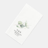 Eucalyptus Monogram Botanische bruiloft receptie Servet (Hoek)