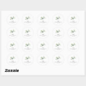 Eucalyptus Monogram Botanische bruiloft Ronde Sticker (Vel)