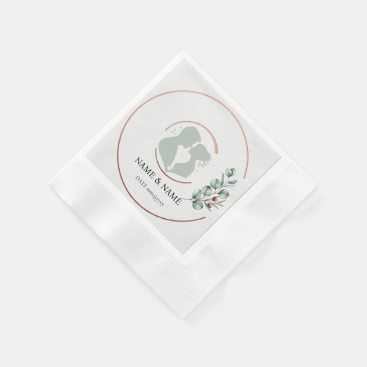 Eucalyptus Monogram Bruidsservetten (Bedacht) Servet (Hoek)