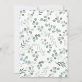 Eucalyptus monogram bruiloft kaart (Achterkant)