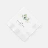 Eucalyptus Monogram Bruiloft Receptie Papier Servet (Hoek)