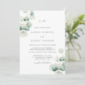 Eucalyptus Monogram Elegante Trouwdag Kaart (Staand voorkant)