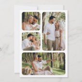Eucalyptus Monogram Fotocollage Zwarte Trouwdag Save The Date (Achterkant)