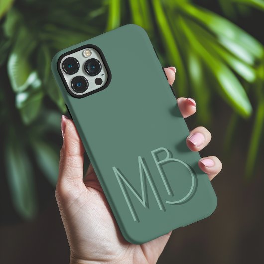 Eucalyptus Monogram Initialen Hedendaags Case-Mate iPhone Case
