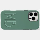 Eucalyptus Monogram Initialen Hedendaags Case-Mate iPhone Case (Achterkant (horizontaal))