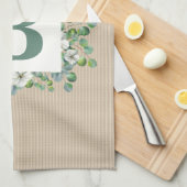Eucalyptus Monogram Kitchen Towel Theedoek (Quarter Fold)