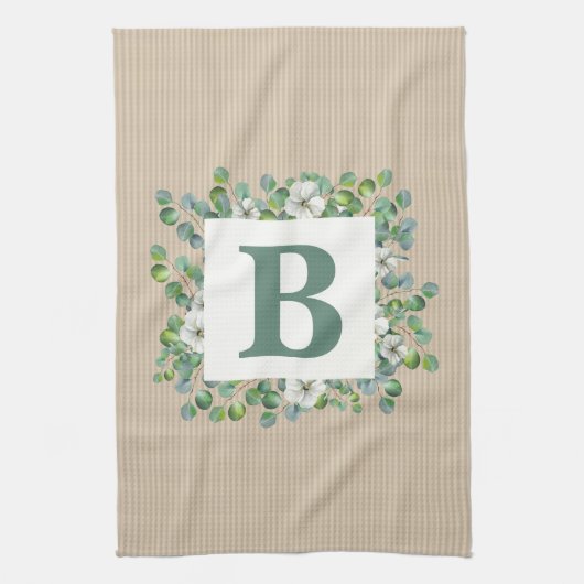 Eucalyptus Monogram Kitchen Towel Theedoek (Verticaal)
