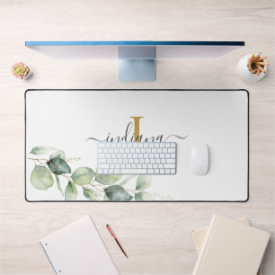 Eucalyptus Monogram Script Naam Minimalistisch Bureaumat